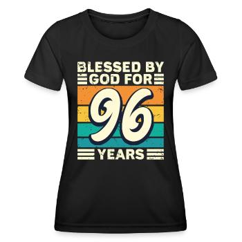 96 années de cadeaux d’anniversaire drôle de dicton - T-shirt sport Femme - noir - Devant - AI Model Female 172 light (172cm)