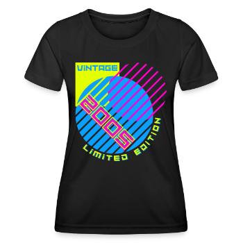 18ème Anniversaire Millésime 2005 - T-shirt sport Femme - noir - Devant - AI Model Female 172 light (172cm)
