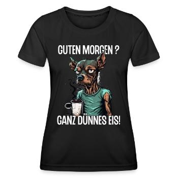 Arbeit Lustig Spruch Geschenk Tasse Kollege Arbeit - Frauen Funktions-T-Shirt - Schwarz - Vorne - AI Model Female 172 light (172cm)