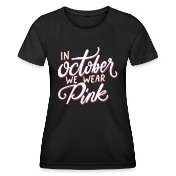 Cancer Du Sein Octobre Rose Ruban - T-shirt sport Femme - noir - Devant - AI Model Female 172 light (172cm)