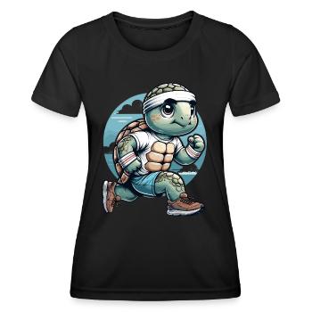 Jogging Runner Cadeau Marathon Semi-Marathon - T-shirt sport Femme - noir - Devant - AI Model Female 172 light (172cm)