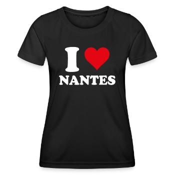 Ich liebe Nantes Geschenke-Tourismus - Frauen Funktions-T-Shirt - Schwarz - Vorne - AI Model Female 172 light (172cm)