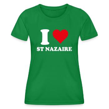 I Love Saint Nazaire Cadeau Tourisme - T-shirt sport Femme - vert - Devant - AI Model Female 172 dark (172cm)
