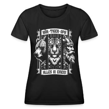 Grand-père barbu ours tigre grand-père cadeau barbe barbe porteur de barbe - T-shirt sport Femme - noir - Devant - AI Model Female 172 light (172cm)