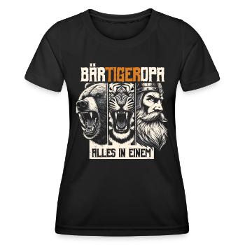 Grand-père barbu ours tigre grand-père cadeau barbe barbe porteur de barbe - T-shirt sport Femme - noir - Devant - AI Model Female 172 light (172cm)