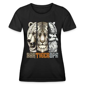 Barbu Grand-père Ours Tigre Grand-père Cadeau Barbe Porteur de barbe - T-shirt sport Femme - noir - Devant - AI Model Female 172 light (172cm)
