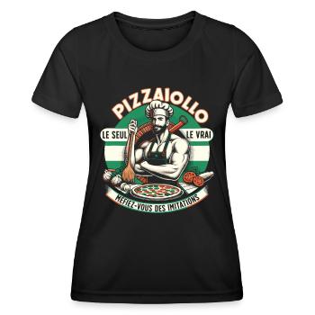 Pizzaiolo Das einzig wahre Geschenk Pizzeria Humor - Frauen Funktions-T-Shirt - Schwarz - Vorne - AI Model Female 172 light (172cm)