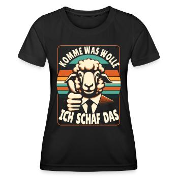 Schaf Motivation Prüfung Glück Spruch Geschenk - Frauen Funktions-T-Shirt - Schwarz - Vorne - AI Model Female 172 light (172cm)
