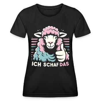 Schaf Motivation Prüfung Glück Spruch Geschenk - Frauen Funktions-T-Shirt - Schwarz - Vorne - AI Model Female 172 light (172cm)