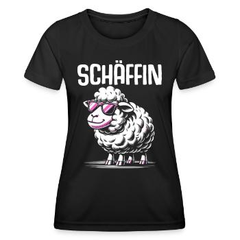 Chef Chefin Schaf Geschenk Schäfin Spruch - Frauen Funktions-T-Shirt - Schwarz - Vorne - AI Model Female 172 light (172cm)