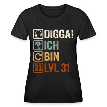 31st Birthday Gift 31st Gamer Gamer Saying - Women's Functional T-Shirt - black - Front - AI Model Female 172 light (172cm)