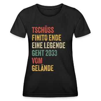 Pension de retraité 2033 dictons cadeau de retraite - T-shirt sport Femme - noir - Devant - AI Model Female 172 light (172cm)