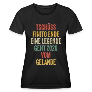 Rentner Rente 2029 Sprüche Ruhestand Geschenk - Frauen Funktions-T-Shirt - Schwarz - Vorne - AI Model Female 172 light (172cm)