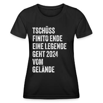 Pension de retraité 2024 Dictons Cadeau de retraite - T-shirt sport Femme - noir - Devant - AI Model Female 172 light (172cm)