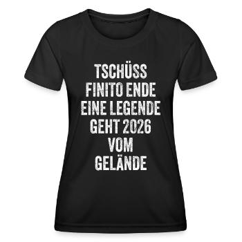 Pension de retraite 2026 Dictons Cadeau de retraite - T-shirt sport Femme - noir - Devant - AI Model Female 172 light (172cm)