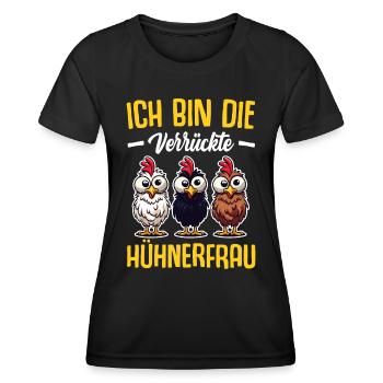 Chicken Chickens Mom Grandma Gift Sayings - Women's Functional T-Shirt - black - Front - AI Model Female 172 light (172cm)
