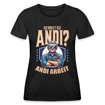 Handwerker Andi Arbeit Geschenk Sprüche Lustig - Frauen Funktions-T-Shirt - Schwarz - Vorne - AI Model Female 172 light (172cm)