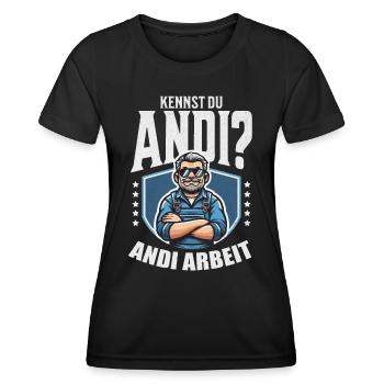 Handwerker Andi Arbeit Geschenk Sprüche Lustig - Frauen Funktions-T-Shirt - Schwarz - Vorne - AI Model Female 172 light (172cm)