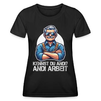 Handwerker Andi Arbeit Geschenk Sprüche Lustig - Frauen Funktions-T-Shirt - Schwarz - Vorne - AI Model Female 172 light (172cm)