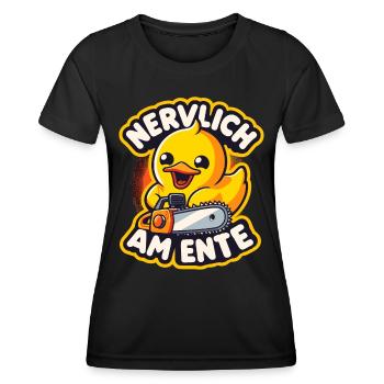 Stress Gestresst Nerven Arbeit Geschenk Spruch - Frauen Funktions-T-Shirt - Schwarz - Vorne - AI Model Female 172 light (172cm)