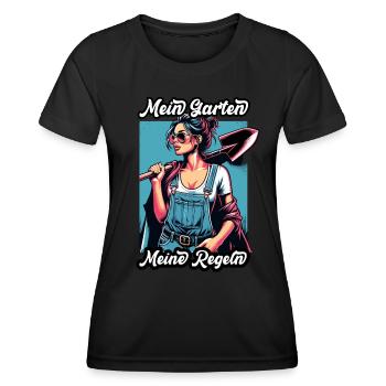 Garten Geschenk Gärtnerin Geburtstag Geschenk - Frauen Funktions-T-Shirt - Schwarz - Vorne - AI Model Female 172 light (172cm)