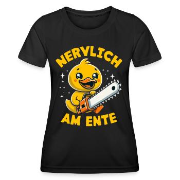 Stress Gestresst Nerven Arbeit Geschenk Spruch - Frauen Funktions-T-Shirt - Schwarz - Vorne - AI Model Female 172 light (172cm)
