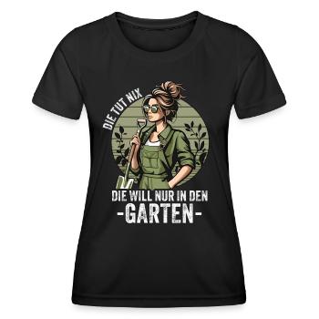Garten Geschenk Gärtnerin Geburtstag Geschenk - Frauen Funktions-T-Shirt - Schwarz - Vorne - AI Model Female 172 light (172cm)