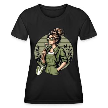 Garten Geschenk Gärtnerin Geburtstag Geschenk - Frauen Funktions-T-Shirt - Schwarz - Vorne - AI Model Female 172 light (172cm)