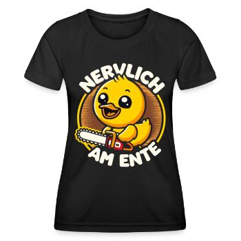 Stress Gestresst Nerven Arbeit Geschenk Spruch - Frauen Funktions-T-Shirt - Schwarz - Vorne - AI Model Female 172 light (172cm)
