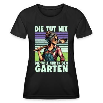 Garten Geschenk Gärtnerin Geburtstag Geschenk - Frauen Funktions-T-Shirt - Schwarz - Vorne - AI Model Female 172 light (172cm)