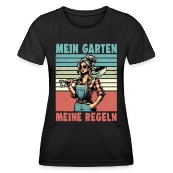 Garten Geschenk Gärtnerin Geburtstag Geschenk - Frauen Funktions-T-Shirt - Schwarz - Vorne - AI Model Female 172 light (172cm)