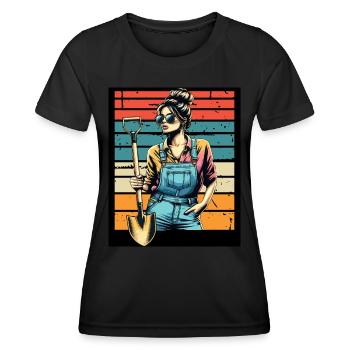 Garten Geschenk Gärtnerin Geburtstag Geschenk - Frauen Funktions-T-Shirt - Schwarz - Vorne - AI Model Female 172 light (172cm)