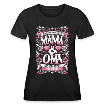 Geschenk Oma Baby Nachwuchs Mama Sprüche - Frauen Funktions-T-Shirt - Schwarz - Vorne - AI Model Female 172 light (172cm)
