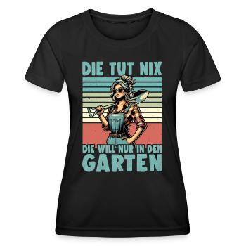 Garten Geschenk Gärtnerin Geburtstag Geschenk - Frauen Funktions-T-Shirt - Schwarz - Vorne - AI Model Female 172 light (172cm)