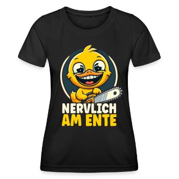 Stress Gestresst Nerven Arbeit Geschenk Spruch - Frauen Funktions-T-Shirt - Schwarz - Vorne - AI Model Female 172 light (172cm)