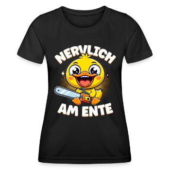 Stress Gestresst Nerven Arbeit Geschenk Spruch - Frauen Funktions-T-Shirt - Schwarz - Vorne - AI Model Female 172 light (172cm)