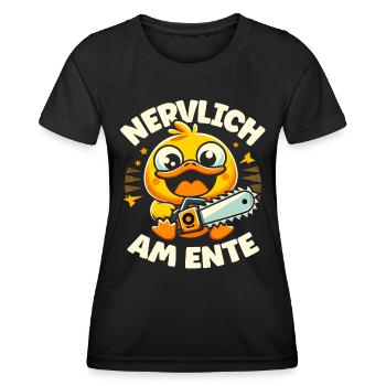 Stress Gestresst Nerven Arbeit Geschenk Spruch - Frauen Funktions-T-Shirt - Schwarz - Vorne - AI Model Female 172 light (172cm)