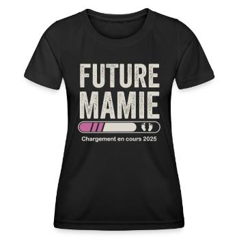 Pregnancy Announcement Granny To Be Grandma 2025 - Women's Functional T-Shirt - black - Front - AI Model Female 172 light (172cm)