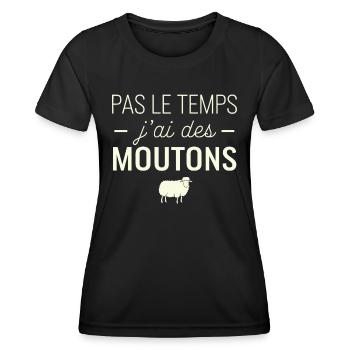 No Time I Have Sheep Farmer's Gift - Women's Functional T-Shirt - black - Front - AI Model Female 172 light (172cm)
