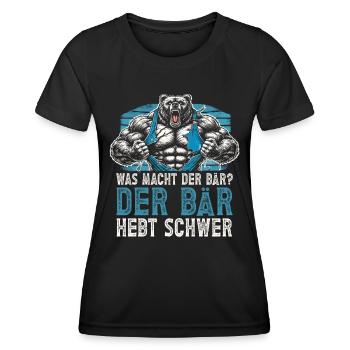 Bodybuilding Bodybuilder Fitness Geschenk Muskeln - Frauen Funktions-T-Shirt - Schwarz - Vorne - AI Model Female 172 light (172cm)