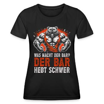 Bodybuilding Bodybuilder Fitness Geschenk Muskeln - Frauen Funktions-T-Shirt - Schwarz - Vorne - AI Model Female 172 light (172cm)