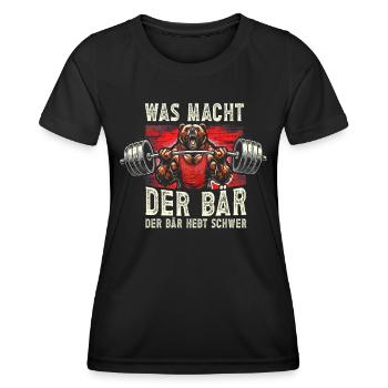 Bodybuilding Bodybuilder Fitness Geschenk Muskeln - Frauen Funktions-T-Shirt - Schwarz - Vorne - AI Model Female 172 light (172cm)