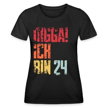 24. Geburtstag 24 Jahre Geschenk Spruch - Frauen Funktions-T-Shirt - Schwarz - Vorne - AI Model Female 172 light (172cm)