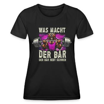 Bodybuilding Bodybuilder Fitness Geschenk Muskeln - Frauen Funktions-T-Shirt - Schwarz - Vorne - AI Model Female 172 light (172cm)