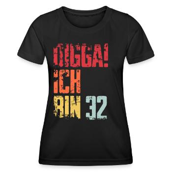 32. Geburtstag 32 Jahre Geschenk Spruch - Frauen Funktions-T-Shirt - Schwarz - Vorne - AI Model Female 172 light (172cm)