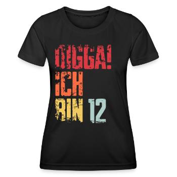 12. Geburtstag 12 Jahre Geschenk Spruch - Frauen Funktions-T-Shirt - Schwarz - Vorne - AI Model Female 172 light (172cm)