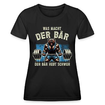 Bodybuilding Bodybuilder Fitness Geschenk Muskeln - Frauen Funktions-T-Shirt - Schwarz - Vorne - AI Model Female 172 light (172cm)