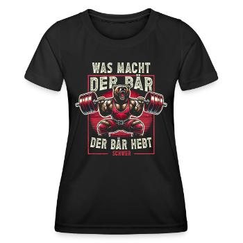 Bodybuilding Bodybuilder Fitness Geschenk Muskeln - Frauen Funktions-T-Shirt - Schwarz - Vorne - AI Model Female 172 light (172cm)