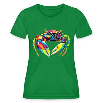 Krebs Krabbe Krebstiere Crab Strandkrabbe Krebse - Frauen Funktions-T-Shirt - Kelly Green - Vorne - AI Model Female 172 dark (172cm)
