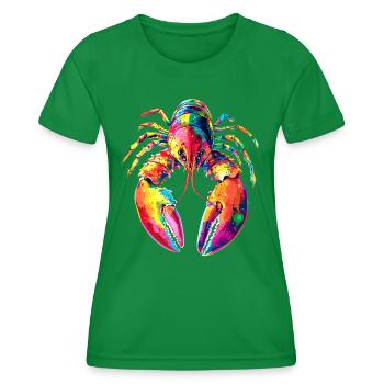 Hummer Krebstiere Großkrebs Lobster Süßer Hummer - Frauen Funktions-T-Shirt - Kelly Green - Vorne - AI Model Female 172 dark (172cm)